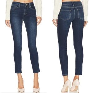 FRAME Le Skinny de Jeanne Crop Dark Wash Stretch Skinny Jeans